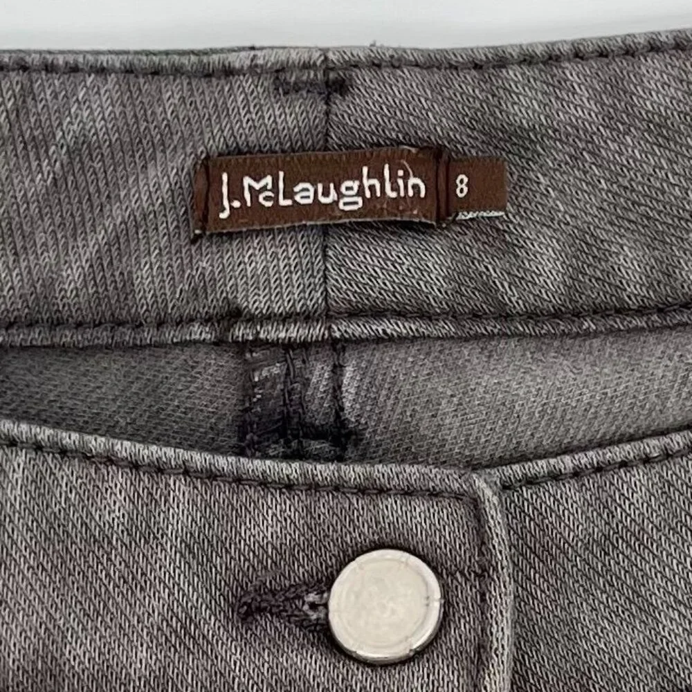 J. McLaughlin Womens Skinny Jeans Size 8 Gray Denim Soft Stretch Cotton Mid Rise